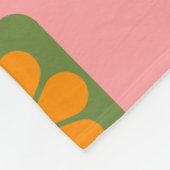 Cute Retro Hippie Flower Checkerboard Roze Groen Fleece Deken (Hoek)