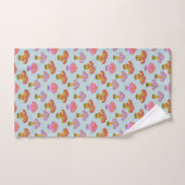 Cute Retro Hippie-paddenstoel Patroon in Pastel Bl Bad Handdoek (Handdoek)
