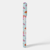 Cute Retro Hippie-paddenstoel Patroon in Pastel Bl Case-Mate iPhone Case (Achterkant / Rechts)