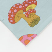 Cute Retro Hippie-paddenstoel Patroon in Pastel Bl Fleece Deken (Hoek)