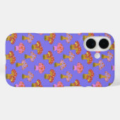 Cute Retro Hippie-paddenstoelpatroon in Paars Case-Mate iPhone Case (Achterkant (horizontaal))