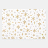 Cute Retro Holiday Ornamenten Snowflakes Kerstmis Inpakpapier Vel (Voorkant 2)