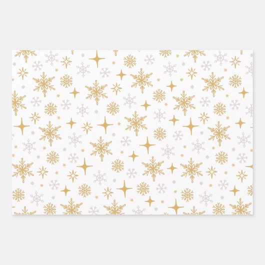 Cute Retro Holiday Ornamenten Snowflakes Kerstmis Inpakpapier Vel (Voorkant 2)