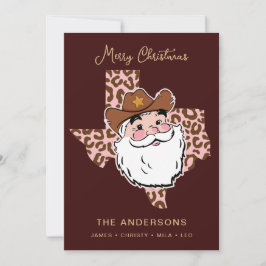 Cute Retro Howdy Santa Cowboy Texas kerst Invi Kaart