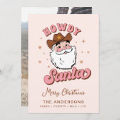 Cute Retro Howdy Santa Cowboy Texas Kerstmis Kaart (Voorkant / Achterkant)
