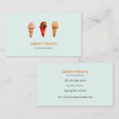 Cute retro Ice Cream cone waterverf Visitekaartje (Voorkant / Achterkant)