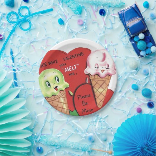 Cute retro  ijs bord (Feest)