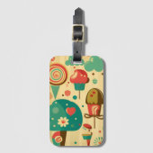 Cute retro  ijscrèmes bagagelabel (Voorkant (verticaal))