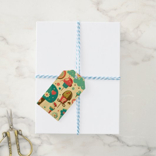 Cute retro  ijscrèmes cadeaulabel (Met Touw)