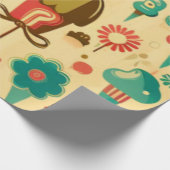 Cute retro  ijscrèmes cadeaupapier (Hoek)