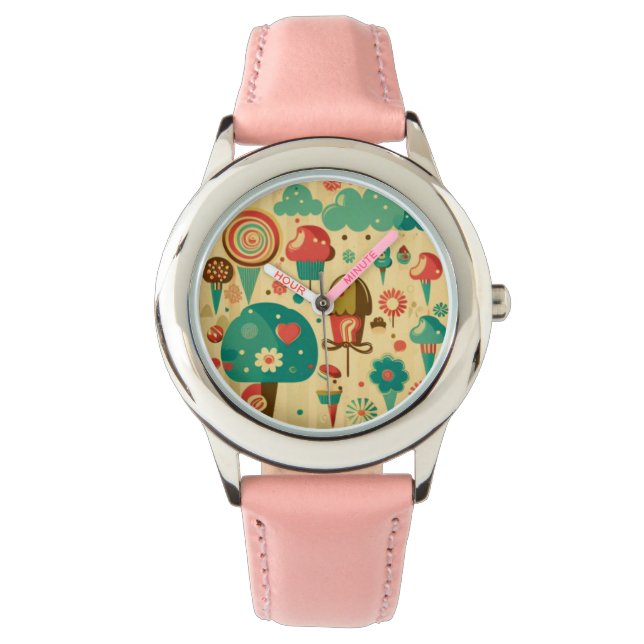 Cute retro  ijscrèmes horloge (Voorkant)