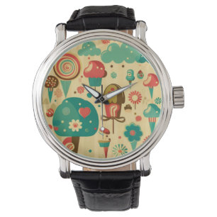Cute retro  ijscrèmes horloge