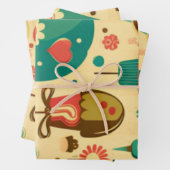 Cute retro  ijscrèmes inpakpapier vel (In situ)