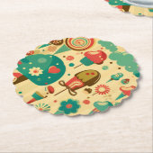 Cute retro  ijscrèmes kartonnen onderzetters (Gekanteld)