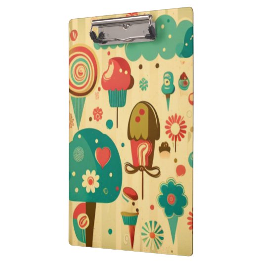 Cute retro  ijscrèmes klembord (Links)