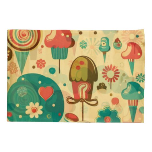 Cute retro  ijscrèmes kussensloop (Achterkant)