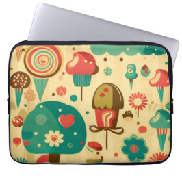 Cute retro  ijscrèmes laptop sleeve