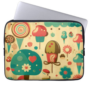 Cute retro  ijscrèmes laptop sleeve