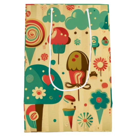 Cute retro  ijscrèmes medium cadeauzakje (Achterkant)