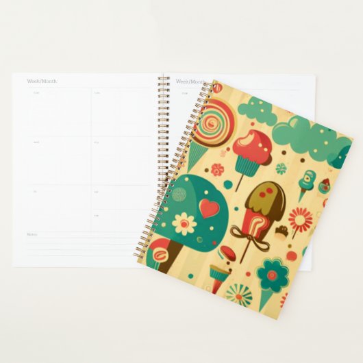 Cute retro  ijscrèmes planner (Display)
