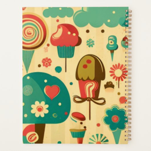 Cute retro  ijscrèmes planner (Achterkant)