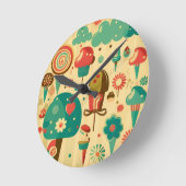 Cute retro  ijscrèmes ronde klok (Hoek)