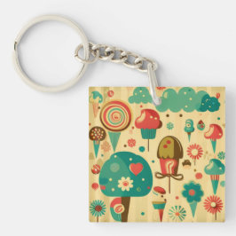 Cute retro  ijscrèmes sleutelhanger