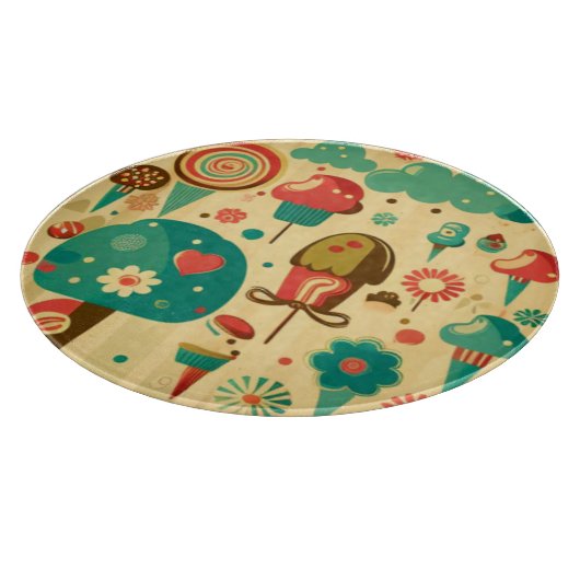 Cute retro  ijscrèmes snijplank (Hoek)