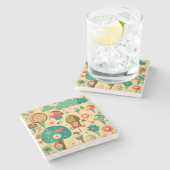 Cute retro  ijscrèmes stenen onderzetter (Zijkant)