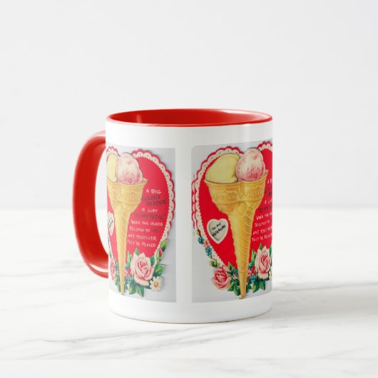 Cute retro ijsje Valentijn Mok (Voorkant links)