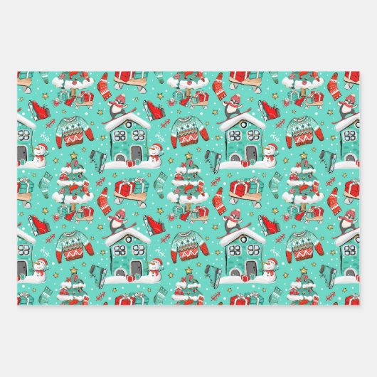 Cute Retro Inpakpapier Vel (Voorkant 3)