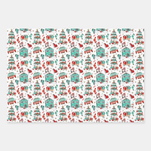 Cute Retro Inpakpapier Vel (Voorkant 2)