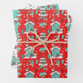 Cute Retro Inpakpapier Vel (In situ)