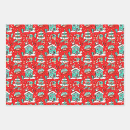 Cute Retro Inpakpapier Vel