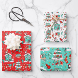 Cute Retro Inpakpapier Vel