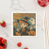 Cute retro Japanese cartoon Halloween Servet (Insitu)