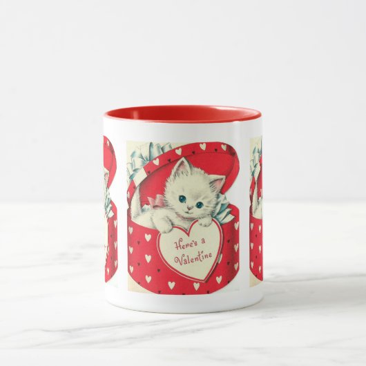 Cute retro  kattenValentijn Mok (Midden)