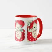 Cute retro kattenValentijn Mok (Voorkant rechts)