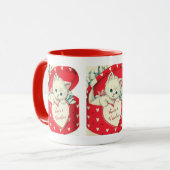 Cute retro kattenValentijn Mok (Voorkant links)