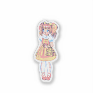 Cute Retro Kawaii Anime Meisje Pastel Mode Vinyl Sticker