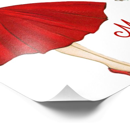 Cute  Retro kerstLady Wall Art Foto Afdruk (Hoek)