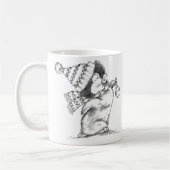 Cute Retro Kerstpinguïn met Pet en scarf Koffiemok (Links)