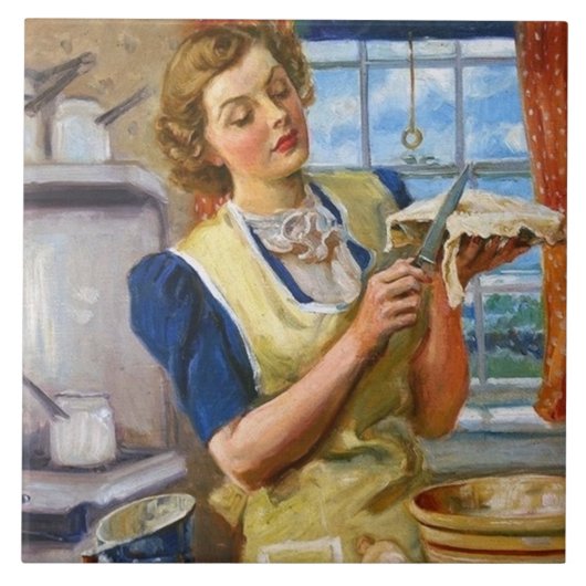 Cute retro  keukendecor tegeltje (Voorkant)