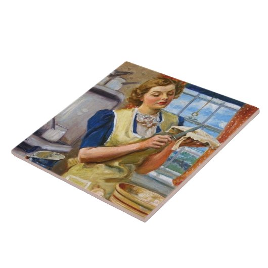 Cute retro keukendecor tegeltje (Zijkant)