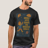 Cute Retro Kind & Kosmische Hemel Illustratie T-shirt (Voorkant)