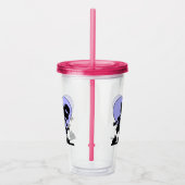 Cute Retro Kissingillustratie Acryl Drinkbeker (Rechts)