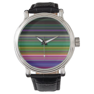 Cute retro-kleurige strepen horloge
