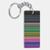 Cute retro-kleurige strepen sleutelhanger (Voorkant Links)