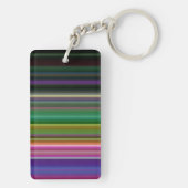 Cute retro-kleurige strepen sleutelhanger (achterkant)