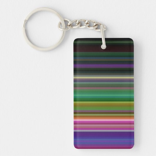 Cute retro-kleurige strepen sleutelhanger (Voorkant)